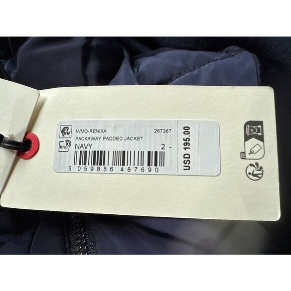 Ted Baker Women's Renika Packable Puffer Jacket Navy Size 2 Medium New with Tag - Picture 2 of 3